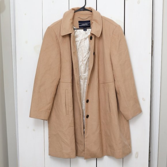 Lands End Camel Wool Blend Swing Coat Size 22 - Picture 2 of 9
